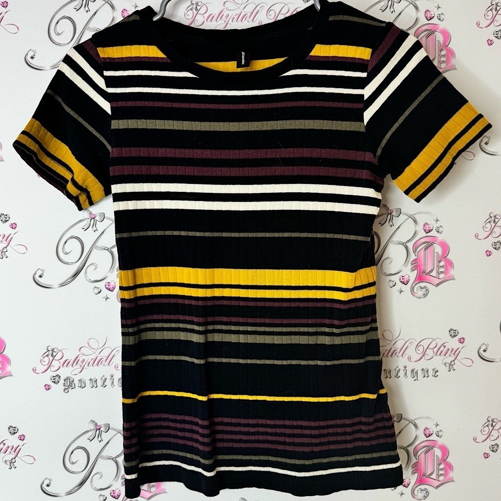 Soya concept tshirt stripes Striped Multicolor Women's Top stretchy mockneck